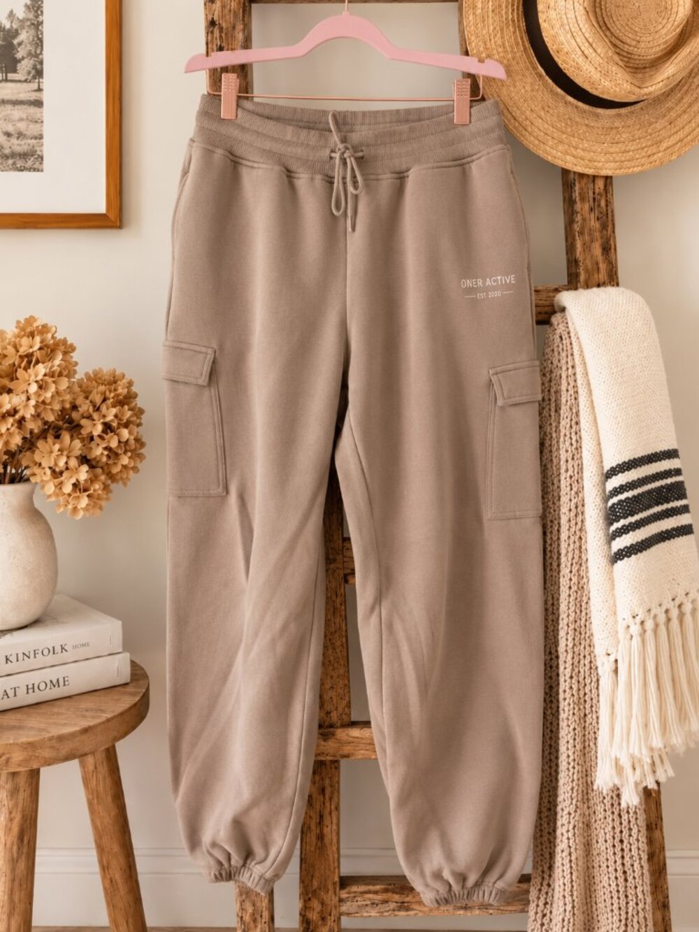 Oner Active All Day Cargo Joggers XXL Taupe Oversized Sweatpants